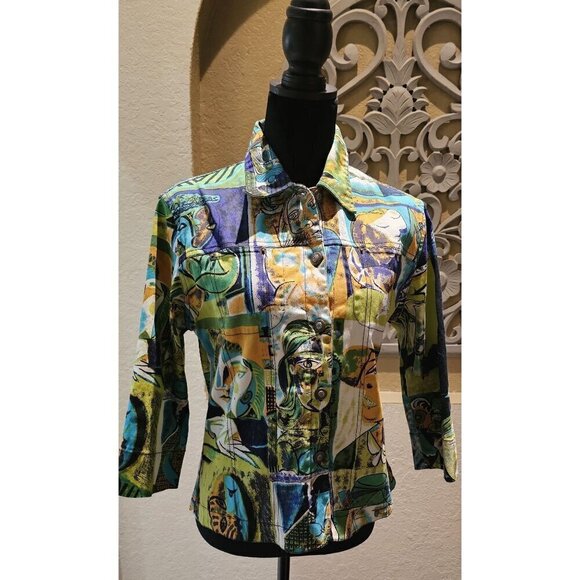 Mirror Image Jackets & Blazers - Mirror Image Women's Abstract Art Print Button-Up Jacket S NWOT